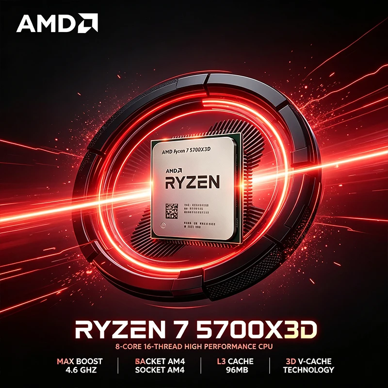 Amd Cpu Ryzen 7 - AMD Ryzen 7 5700X3D デスクトップCPU、8コア16スレッド、最大ブーストクロック4.1GHz、AM4ソケット、96MB L3キャッシュ、105W