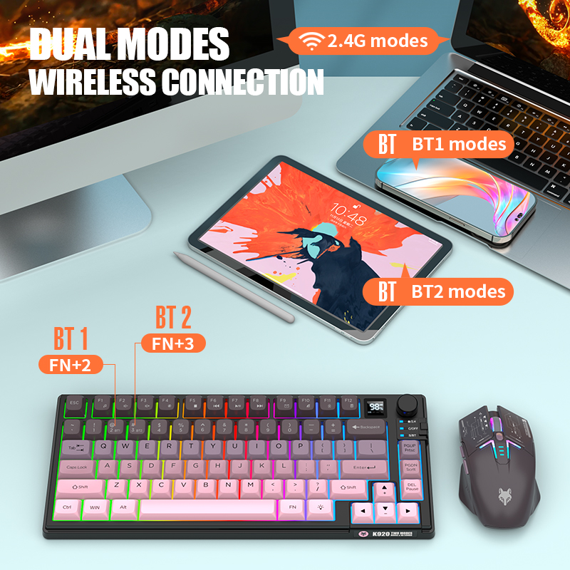 2.4GHz Bluetoothワイヤレス接続対応、デュアル - Gaming Keyboard No Rgb のレビューと価格