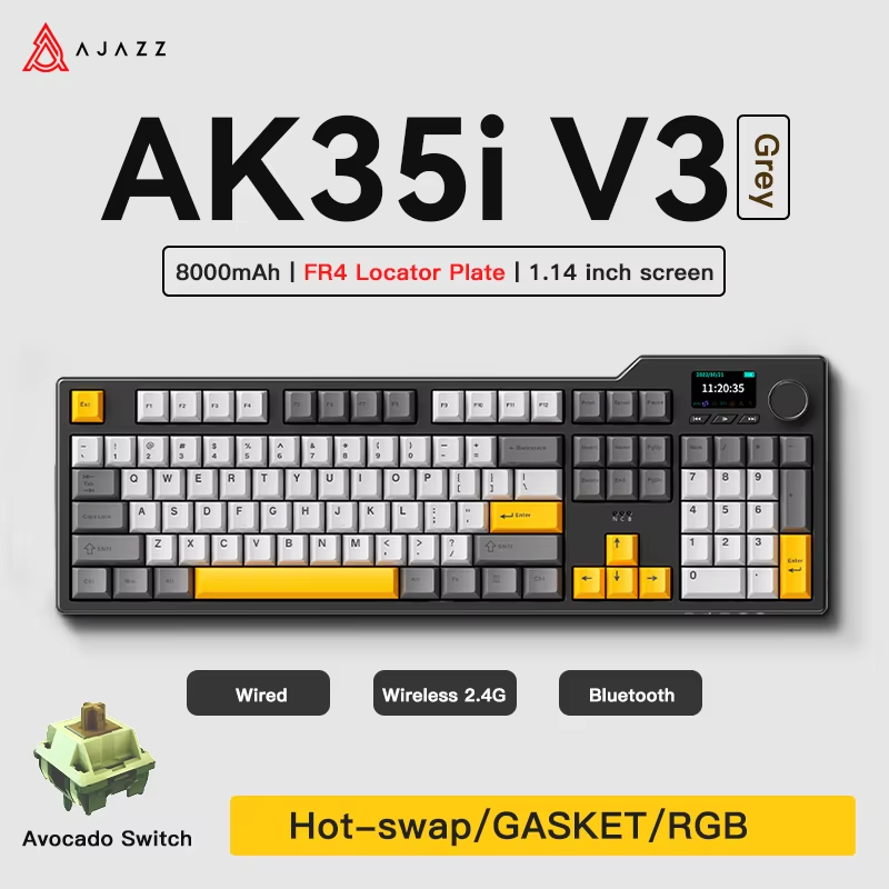 Ajazz AK35I V3 MAX トライモード有線・Bl - Gaming Keyboard Hot Swappable のレビューと価格