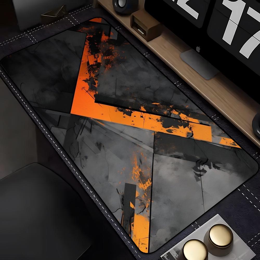 黒とオレンジのひび割れ模様幾何学模様大型デスクマット マウス - Gaming Keyboard High Ground のレビューと価格