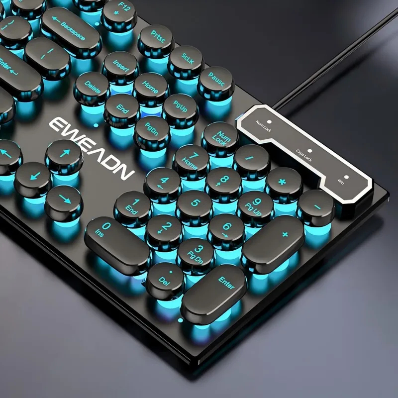 レトロパンクメカニカル風キーボードマウスセット有線ワイヤレス - Gaming Keyboard Nearby のレビューと価格